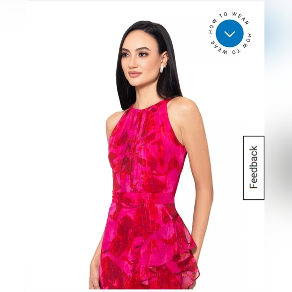 Betsy & Adam Fuchsia Asymmetrical Dress - Picture 4 of 9